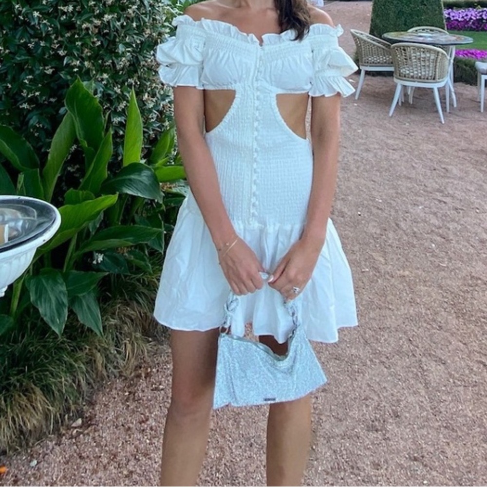 Sabo Skirt White Off-Shoulder Dress